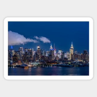 New York Skyline at Night Sticker